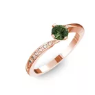 Ékszerpalota eljegyzési gyűrű 0,3ct zöld zafírral BRK135 rozé arany