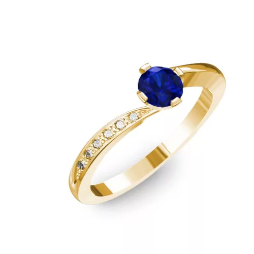 Ékszerpalota eljegyzési gyűrű 0,3ct kék diffusion zafírral BRK135 sárga arany