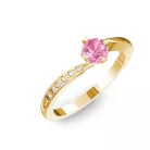 Ékszerpalota eljegyzési gyűrű 0,3ct pink zafírral BRK135 sárga arany