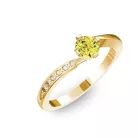 Ékszerpalota eljegyzési gyűrű 0,3ct sárga gyémánttal BRK135 sárga arany