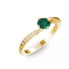 Ékszerpalota eljegyzési gyűrű 0,3ct smaragddal BRK135 sárga arany