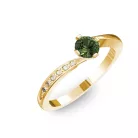 Ékszerpalota eljegyzési gyűrű 0,3ct zöld zafírral BRK135 sárga arany