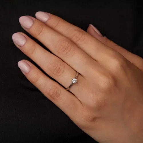 Ékszerpalota eljegyzési gyűrű 0.2ct gyémánttal BRK141 fehér arany
