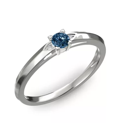 Ékszerpalota eljegyzési gyűrű 0.17ct kék gyémánttal BRK 143 fehér arany 