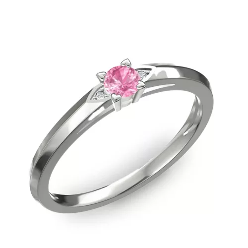 Ékszerpalota eljegyzési gyűrű 0.17ct pink zafírral BRK 143 fehér arany 