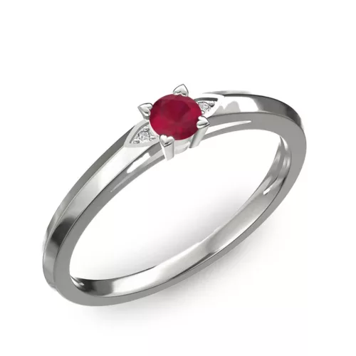 Ékszerpalota eljegyzési gyűrű 0.17ct rubinnal BRK 143 fehér arany 