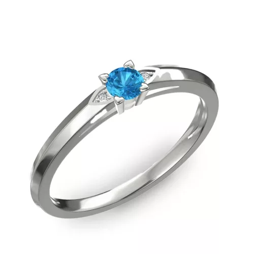 Ékszerpalota eljegyzési gyűrű 0.17ct kék topázzal BRK 143 fehér arany 