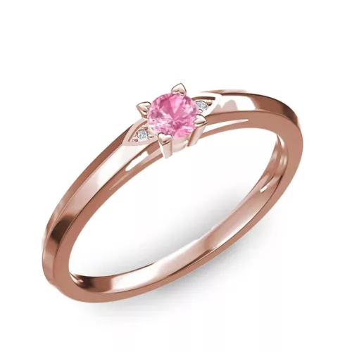Ékszerpalota eljegyzési gyűrű 0.17ct pink zafírral BRK 143 rozé arany 