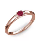 Ékszerpalota eljegyzési gyűrű 0.17ct rubinnal BRK 143 rozé arany 