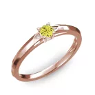 Ékszerpalota eljegyzési gyűrű 0.17ct sárga gyémánttal BRK 143 rozé arany 
