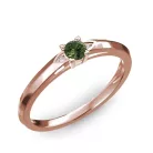 Ékszerpalota eljegyzési gyűrű 0.17ct zöld zafírral BRK 143 rozé arany 