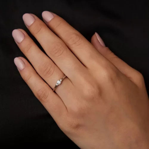 Ékszerpalota eljegyzési gyűrű 0.17ct fekete gyémánttal BRK 143 sárga arany 