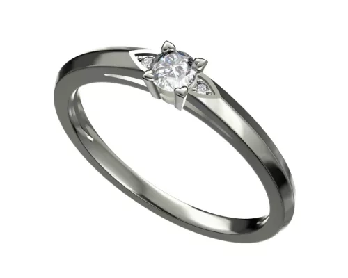 Ékszerpalota eljegyzési gyűrű 0.17ct fekete gyémánttal BRK 143 sárga arany 