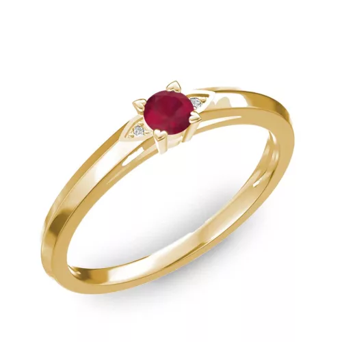 Ékszerpalota eljegyzési gyűrű 0.17ct rubinnal BRK 143 sárga arany 