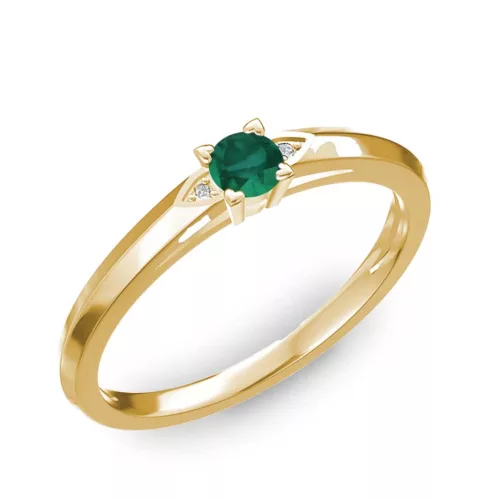 Ékszerpalota eljegyzési gyűrű 0.17ct smaragddal BRK 143 sárga arany 