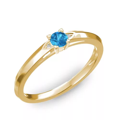 Ékszerpalota eljegyzési gyűrű 0.17ct kék topázzal BRK 143 sárga arany 