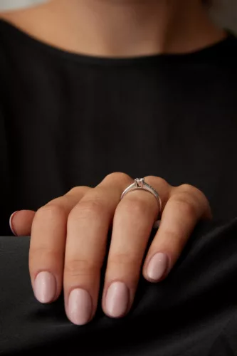 Ékszerpalota eljegyzési gyűrű 0.2ct gyémánttal BRK 145 fehér arany 
