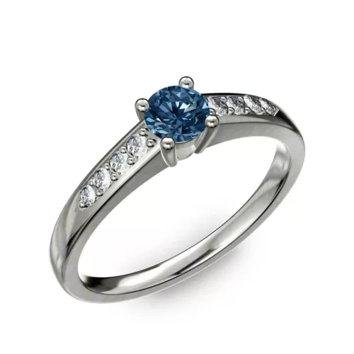 Ékszerpalota eljegyzési gyűrű 0.2ct kék gyémánttal BRK 145 fehér arany 