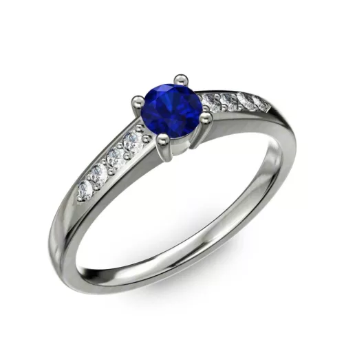 Ékszerpalota eljegyzési gyűrű 0.2ct kék diffusion zafírral BRK 145 fehér arany 