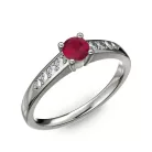 Ékszerpalota eljegyzési gyűrű 0.2ct rubinnal BRK 145 fehér arany 