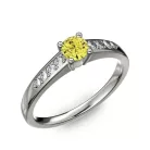 Ékszerpalota eljegyzési gyűrű 0.2ct sárga gyémánttal BRK 145 fehér arany 