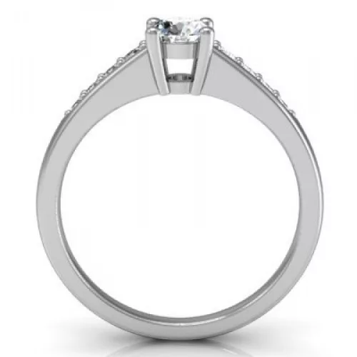 Ékszerpalota eljegyzési gyűrű 0.2ct sárga gyémánttal BRK 145 fehér arany 