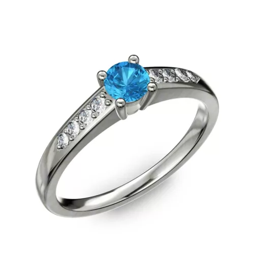 Ékszerpalota eljegyzési gyűrű 0.2ct kék topázzal BRK 145 fehér arany 