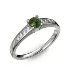 Ékszerpalota eljegyzési gyűrű 0.2ct zöld zafírral BRK 145 fehér arany 