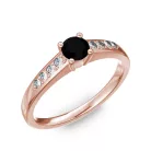 Ékszerpalota eljegyzési gyűrű 0.2ct fekete gyémánttal BRK 145 rozé arany 