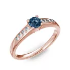 Ékszerpalota eljegyzési gyűrű 0.2ct kék gyémánttal BRK 145 rozé arany 