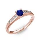 Ékszerpalota eljegyzési gyűrű 0.2ct kék diffusion zafírral BRK 145 rozé arany 
