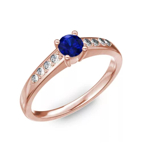 Ékszerpalota eljegyzési gyűrű 0.2ct kék diffusion zafírral BRK 145 rozé arany 