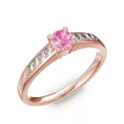 Ékszerpalota eljegyzési gyűrű 0.2ct pink zafírral BRK 145 rozé arany 