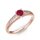 Ékszerpalota eljegyzési gyűrű 0.2ct rubinnal BRK 145 rozé arany 