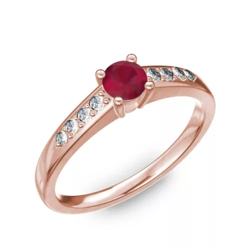 Ékszerpalota eljegyzési gyűrű 0.2ct rubinnal BRK 145 rozé arany 