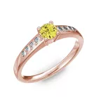 Ékszerpalota eljegyzési gyűrű 0.2ct sárga gyémánttal BRK 145 rozé arany 