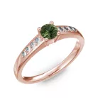 Ékszerpalota eljegyzési gyűrű 0.2ct zöld zafírral BRK 145 rozé arany 