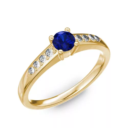 Ékszerpalota eljegyzési gyűrű 0.2ct kék diffusion zafírral BRK 145 sárga arany 