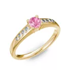 Ékszerpalota eljegyzési gyűrű 0.2ct pink zafírral BRK 145 sárga arany 
