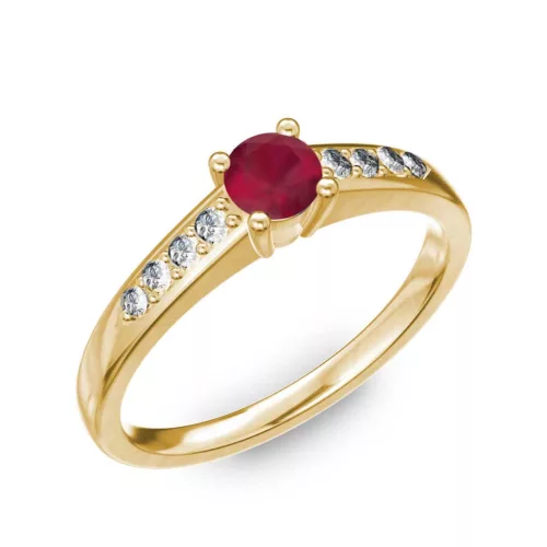 Ékszerpalota eljegyzési gyűrű 0.2ct rubinnal BRK 145 sárga arany 