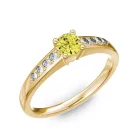 Ékszerpalota eljegyzési gyűrű 0.2ct sárga gyémánttal BRK 145 sárga arany 