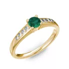 Ékszerpalota eljegyzési gyűrű 0.2ct smaragddal BRK 145 sárga arany 