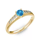 Ékszerpalota eljegyzési gyűrű 0.2ct kék topázzal BRK 145 sárga arany 