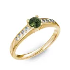 Ékszerpalota eljegyzési gyűrű 0.2ct zöld zafírral BRK 145 sárga arany 