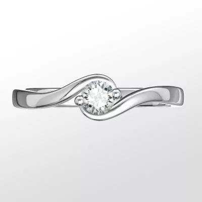 Ékszerpalota eljegyzési gyűrű 0,25ct H/SI gyémánttal BRK 149 fehér arany 