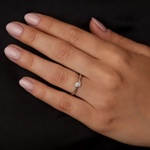 Ékszerpalota eljegyzési gyűrű 0,25ct gyémánttal BRK 149 platina 