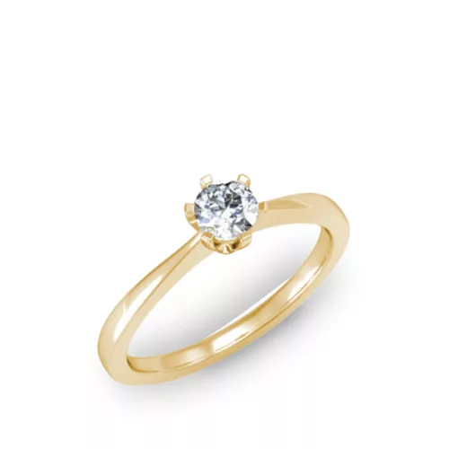 Ékszerpalota eljegyzési gyűrű 0,25ct G/VS gyémánttal BRK163 sárga arany 