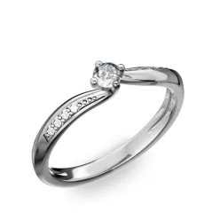   Ékszerpalota eljegyzési gyűrű 0.17ct gyémánttal BRK172 fehér arany