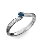 Ékszerpalota eljegyzési gyűrű 0.17ct kék gyémánttal BRK172 fehér arany