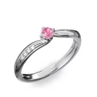 Ékszerpalota eljegyzési gyűrű 0.17ct pink zafírral BRK172 fehér arany